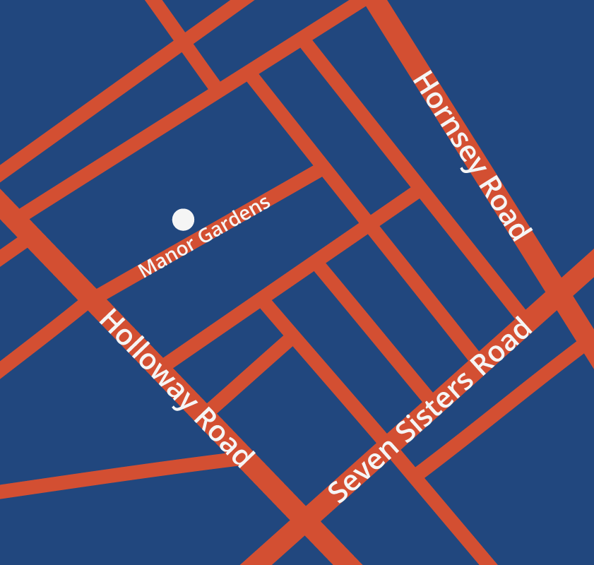 Manor Gardens Centre Map